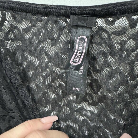 women's victoria secret VS The Lacie Babydoll Black Cheetah Bow Size Medium M‎ - Picture 4 of 7